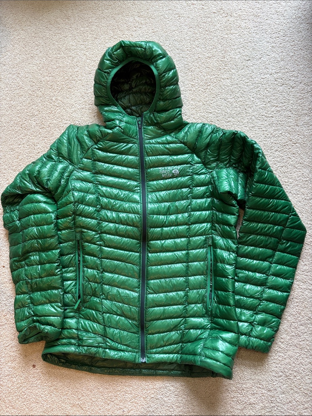 Mountain Hardwear Green Hooded 800 Down Jacket men’s medium